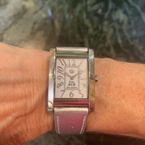 Juicy Couture Silver Tank Watch Leather Band